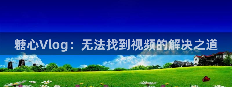 糖心vlog青鸟:糖心Vlog:无法找到视频的解决之道